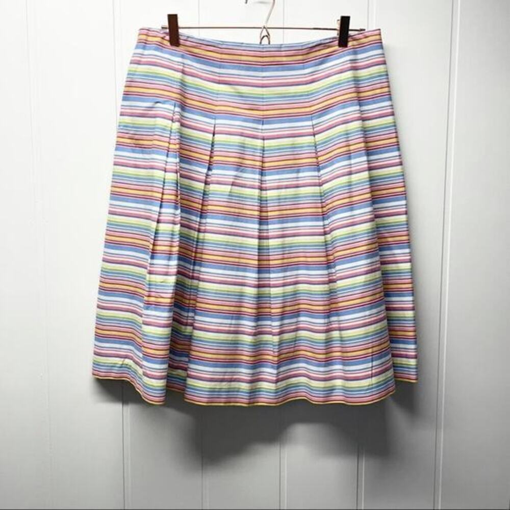 Talbots Rainbow Striped Pleated Skirt‎ Size 12